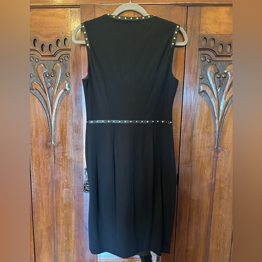 Cache Black Evening Dress with Gold Stud Accents - Picture 2 of 5